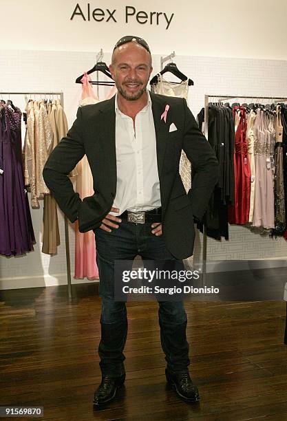 Fashion designer Alex Perry attends the inaugural David Jones National Breast Cancer Foundation Donation Day at the David Jones Elizabeth Street...