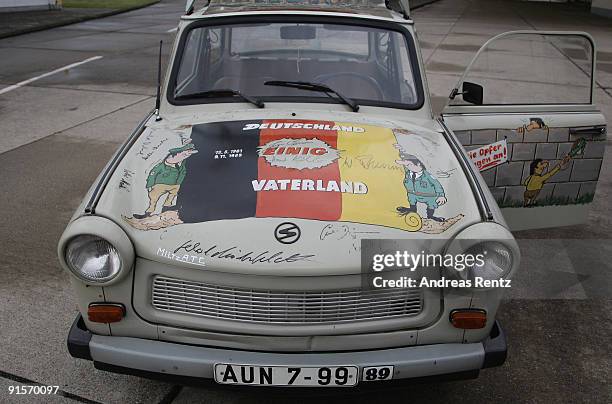 Eastern German car, Trabant, stands at the border checkpoint Helmstedt-Marienborn memorial on October 7, 2009 in Marienborn, Germany. The Border...