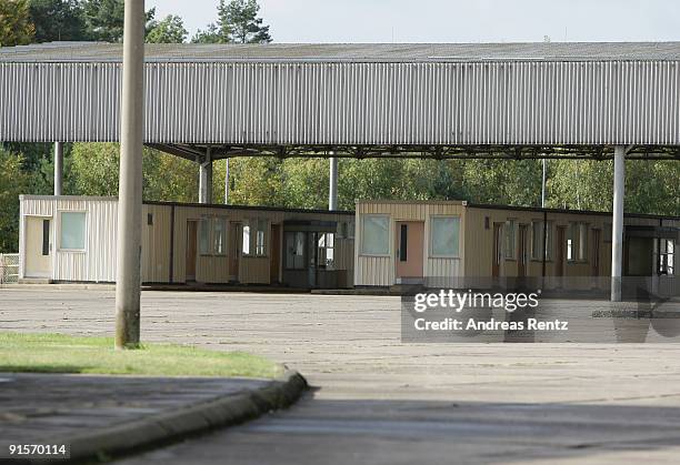 The border checkpoint Helmstedt-Marienborn memorial, car entry, is pictured on October 7, 2009 in Marienborn, Germany. The Border checkpoint...