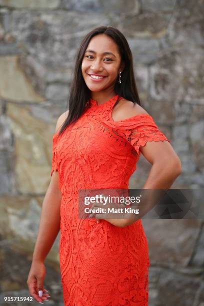 Destanee Aiava of Australia poses during the Official Dinner ahead of the Fed Cup tie between Australia and Ukraine on February 8, 2018 in Canberra,...