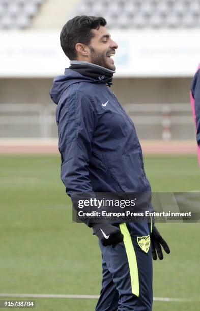 Miguel Torres takes part in a training session of Malaga Club de Futbol on February 7, 2018 in Malaga, Spain.
