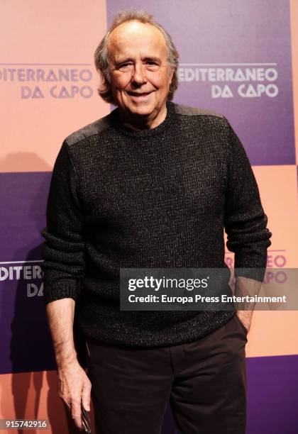 Joan Manuel Serrat presents 'Mediterraneo da capo' at Circulo de Bellas Artes on February 8, 2018 in Madrid, Spain.