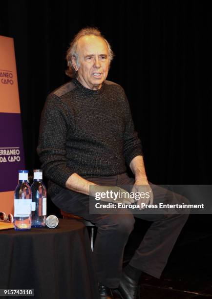 Joan Manuel Serrat presents 'Mediterraneo da capo' at Circulo de Bellas Artes on February 8, 2018 in Madrid, Spain.