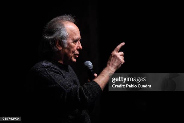 Spanish singer Joan Manuel Serrat presents 'Mediterraneo Da Capo' tour at 'Circulo de Bellas Artes' on February 8, 2018 in Madrid, Spain.