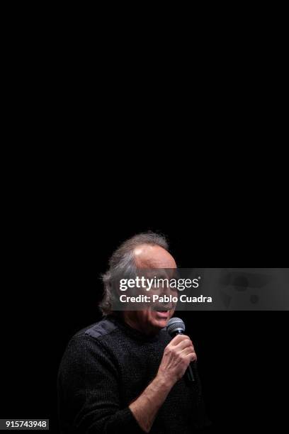 Spanish singer Joan Manuel Serrat presents 'Mediterraneo Da Capo' tour at 'Circulo de Bellas Artes' on February 8, 2018 in Madrid, Spain.