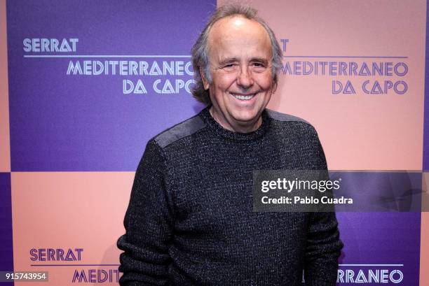 Spanish singer Joan Manuel Serrat presents 'Mediterraneo Da Capo' tour at 'Circulo de Bellas Artes' on February 8, 2018 in Madrid, Spain.