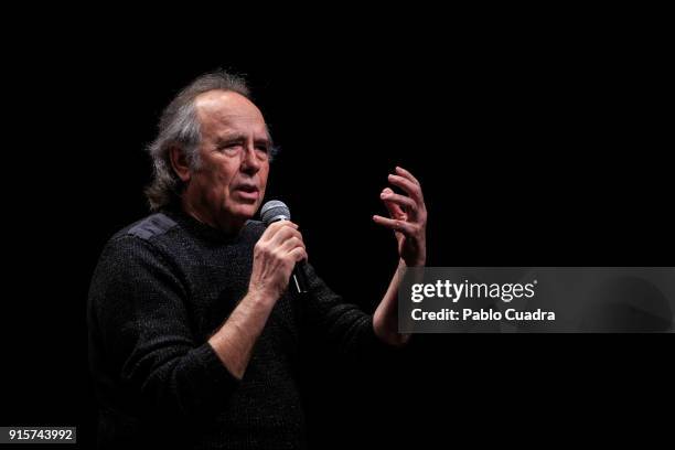 Spanish singer Joan Manuel Serrat presents 'Mediterraneo Da Capo' tour at 'Circulo de Bellas Artes' on February 8, 2018 in Madrid, Spain.