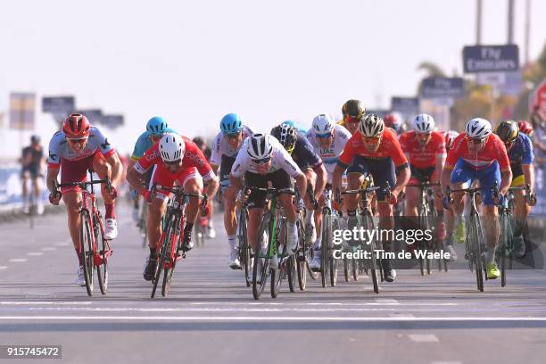 5th Tour Dubai 2018 / Stage 3 Arrival / Sprint / Mark Cavendish of Great Britain / Adam Blythe of Great Britain / Marcel Kittel of Germany / Nacer...