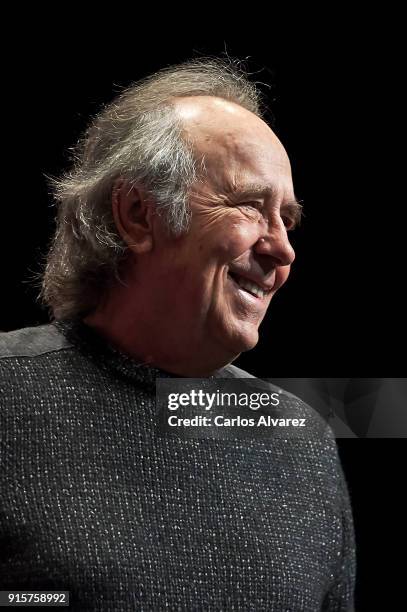 Spanish singer Joan Manuel Serrat presents his new album Mediterraneo Da Capo' at Circulo de Bellas Artes on February 8, 2018 in Madrid, Spain.