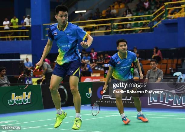 Ong Yew Sin and Teo Ee Yi of Malaysia compete against Lu Ching Yao and Yang Po Han of Chinese Taipei during the E-Plus Badminton Asia Team...