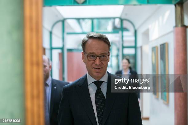 Jens Weidmann, president of the Deutsche Bundesbank, arrives at the Bundesbank European money and finance forum in Frankfurt, Germany, on Thursday,...