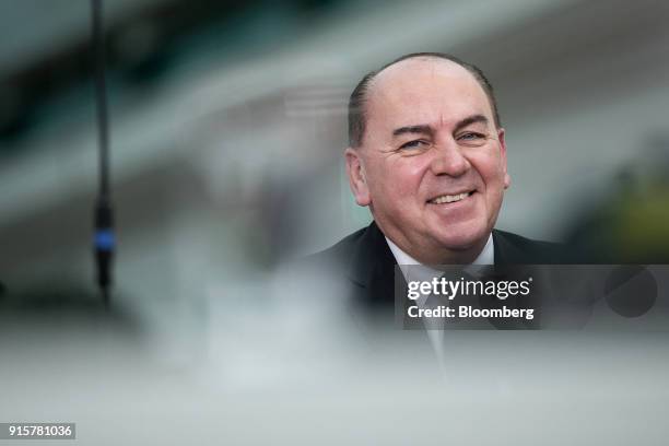 Axel Weber, chairman of UBS Group AG, reacts during a Bloomberg Television interview at the Deutsche Bundesbank European money and finance forum in...