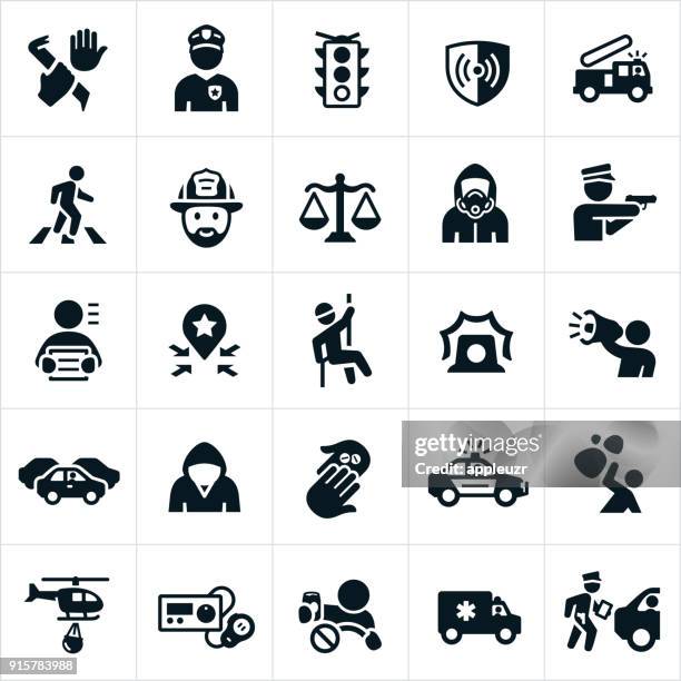 ilustraciones, imágenes clip art, dibujos animados e iconos de stock de iconos de seguridad pública - trabajador de rescate