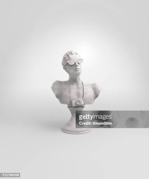 statue of a tourist made of marble - statue stock pictures, royalty-free photos & images