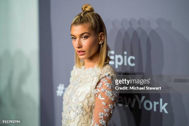 Hailey Baldwin attends the 2018 amfAR Gala New York at Cipriani Wall Street on February 7, 2018 in New York City.