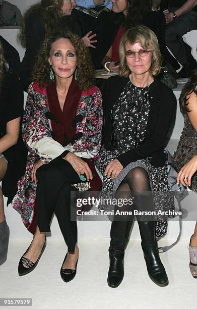 Marisa Berenson and Nicole Garcia attend the Kenzo Pret a Porter show as part of the Paris Womenswear Fashion Week Spring/Summer 2010 at Palais De...