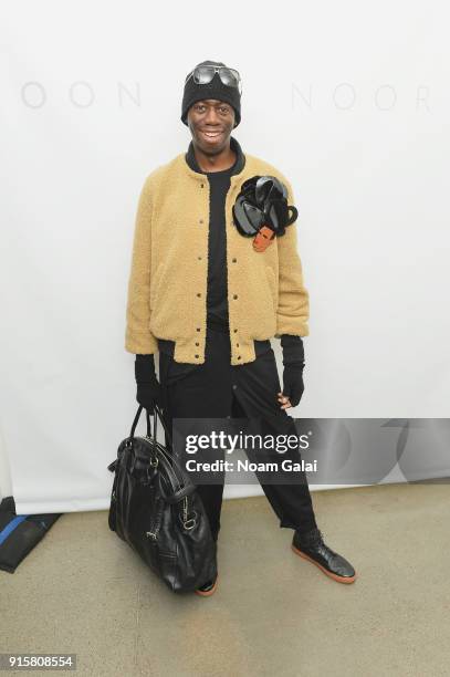 Alexander poses backstage for Noon By Noor during New York Fashion Week: The Shows at Gallery II at Spring Studios on February 8, 2018 in New York...