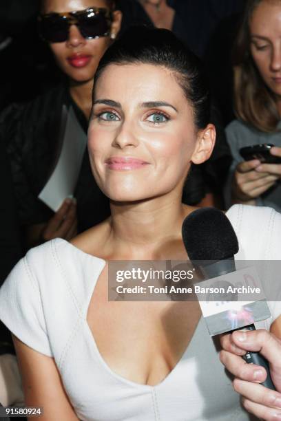 Nelly Furtado attends the Elie Saab Pret a Porter show as part of the Paris Womenswear Fashion Week Spring/Summer 2010 at Espace Ephemere Tuileries...