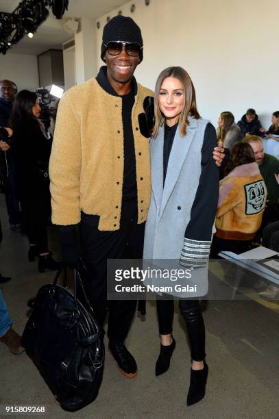 Alexander and Olivia Palermo attend the front row for Noon by Noor during New York Fashion Week: The Shows at Gallery II at Spring Studios on...