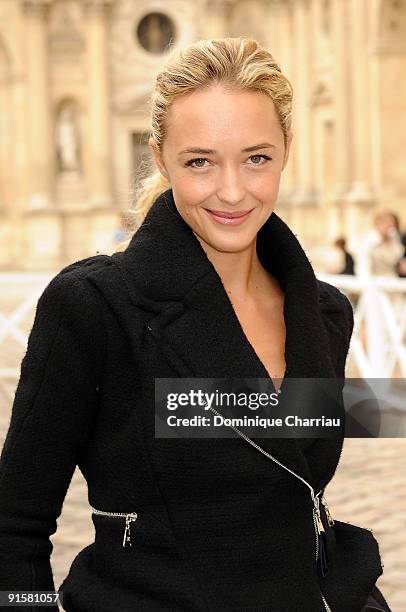 Helene de Fougerolles arrives for the Louis Vuitton Pret a Porter show as part of the Paris Womenswear Fashion Week Spring/Summer 2010 at Cour Carree...