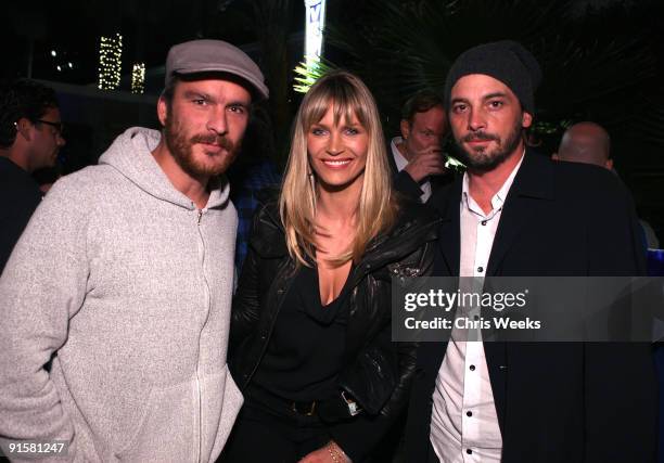 Actors Balthazar Getty, Natasha Henstridge and Skeet Ulrich arrive at The Pepsi 500 Auto Club Speedway Celebration held at the Roosevelt Hotel on...