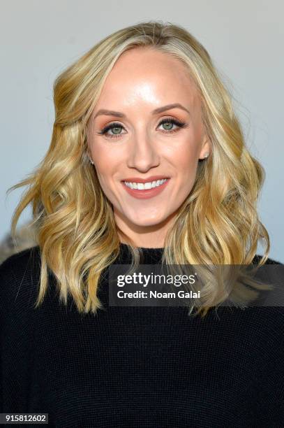 Nastia Liukin attends the front row for Noon by Noor during New York Fashion Week: The Shows at Gallery II at Spring Studios on February 8, 2018 in...