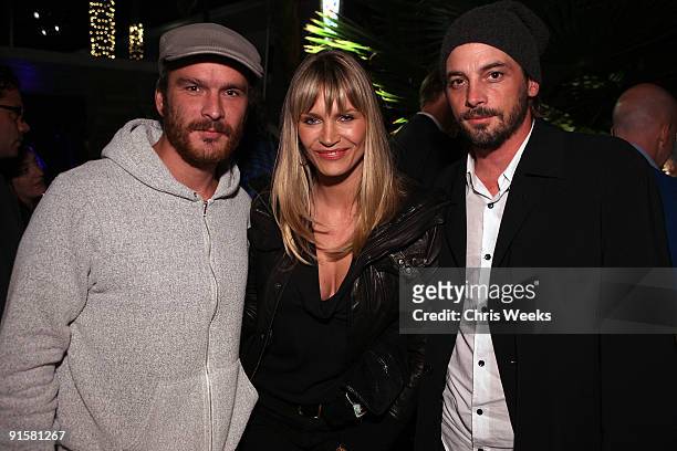 Actors Balthazar Getty, Natasha Henstridge and Skeet Ulrich arrive at The Pepsi 500 Auto Club Speedway Celebration held at the Roosevelt Hotel on...