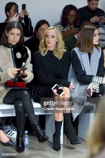 Nastia Liukin and Olivia Palermo attend the front row for Noon by Noor during New York Fashion Week: The Shows at Gallery II at Spring Studios on...