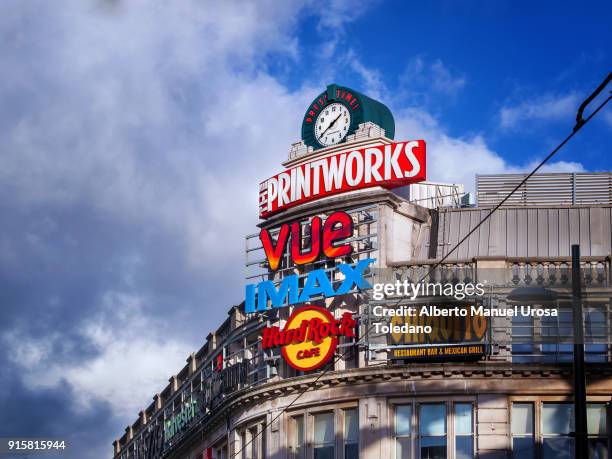 england, manchester, printworks building - hours in news around the world stock pictures, royalty-free photos & images