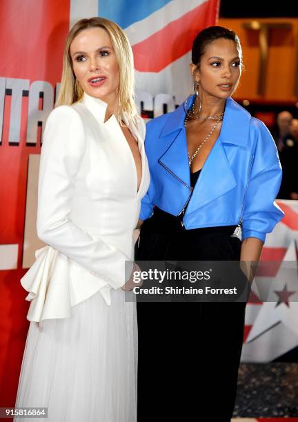 Amanda Holden and Alesha Dixon attend the Britain's Got Talent Manchester auditions at The Lowry on February 8, 2018 in Manchester, England.