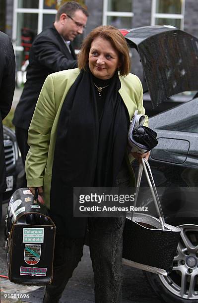 Sabine Leutheusser-Schnarrenberger, member of the German Free Democrats , arrives for the second round of coalition negotiations between the FDP and...