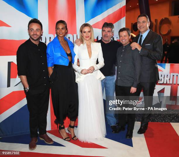 Anthony McPartlin, Alesha Dixon, Amanda Holden, Simon Cowell, Declan Donnelly and David Walliams attend the auditions for Britain's Got Talent at The...