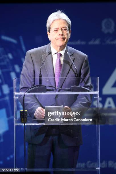 Paolo Gentiloni, Italian Prime Minister, during the presentation of results of Piano Impresa 4.0 - Innovazione e competenze.