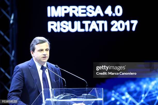 Carlo Calenda, Italy's Minister of Economic Development, during the presentation of results of Piano Impresa 4.0 - Innovazione e competenze.
