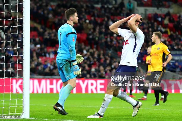 Fernando Llorente of Tottenham Hotspur reacts during the Emirates FA Cup Fourth Round Replay between Tottenham Hotspur and Newport County at Wembley...