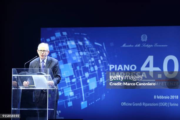 Pier Carlo Padoan, Italy's finance and Economy minister, during the presentation of results of Piano Impresa 4.0 - Innovazione e competenze.