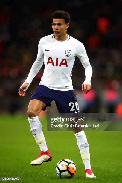 Dele Alli of Tottenham Hotspur in action during the Emirates FA Cup Fourth Round Replay between Tottenham Hotspur and Newport County at Wembley...