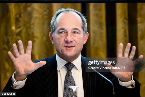 Frederic Oudea, General Manager of Societe Generale during a press conference on February 7, 2018 in Paris, France. The bank presented its financial...