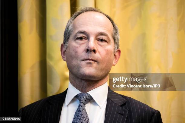 Frederic Oudea, General Manager of Societe Generale during a press conference on February 7, 2018 in Paris, France. The bank presented its financial...