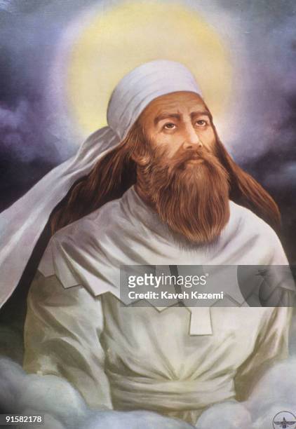 Portrait of ancient Persian poet and prophet Zarathustra or Zoroaster, founder of Zoroastrianism, circa 1995.