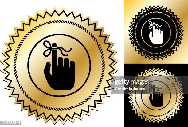reminder knot on human hand. - string finger stock illustrations