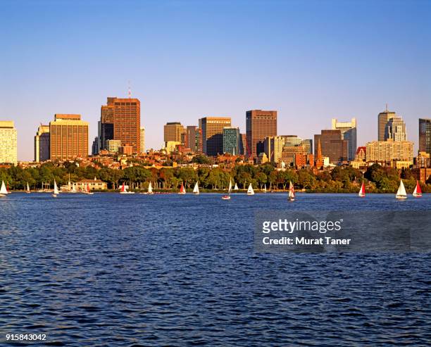 skyline view of boston - rio charles - fotografias e filmes do acervo