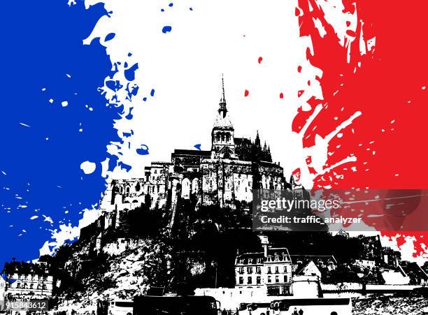 mont saint michel - normandy stock illustrations