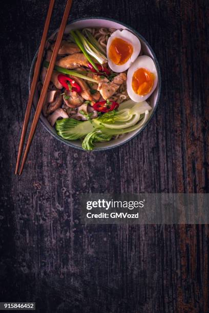 miso ramen noodle soup - miso ramen stock pictures, royalty-free photos & images