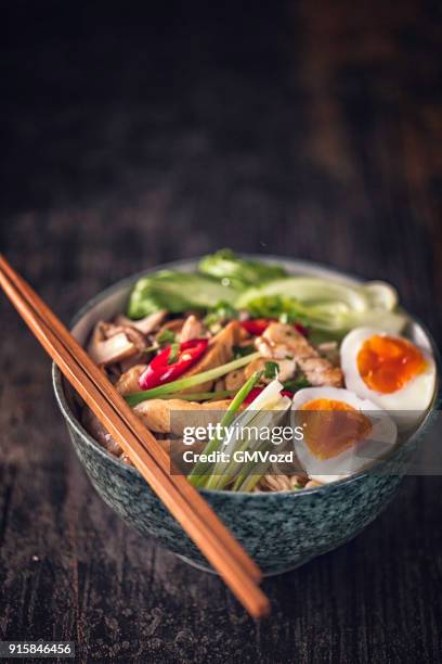 miso ramen noodle soup - miso ramen stock pictures, royalty-free photos & images