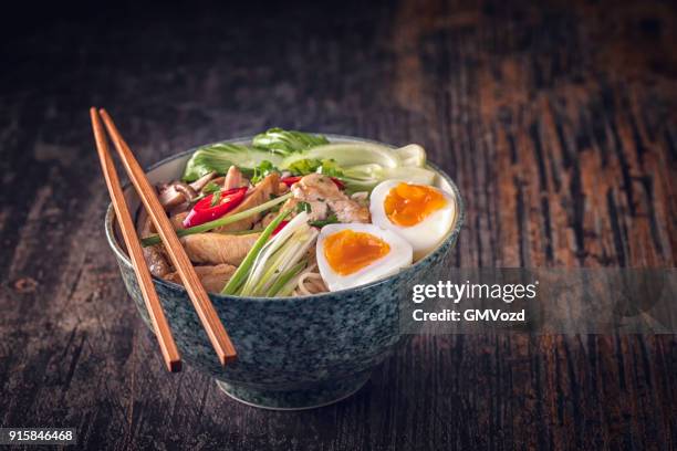 miso ramen noodle soup - miso ramen stock pictures, royalty-free photos & images