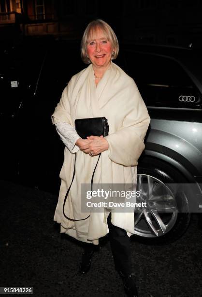 Gemma Jones arrives in an Audi at the Evening Standard Film Awards at Claridge's Hotel on February 8, 2018 in London, England.