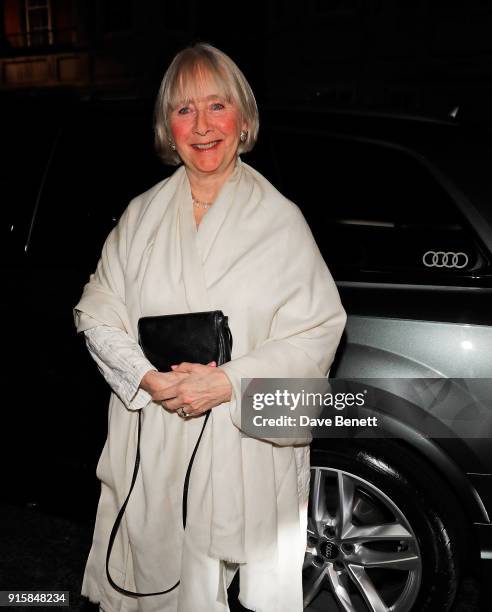 Gemma Jones arrives in an Audi at the Evening Standard Film Awards at Claridge's Hotel on February 8, 2018 in London, England.