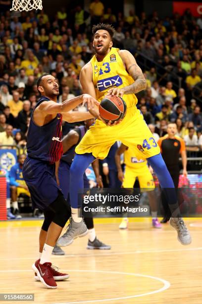 Jonah Bolden, #43 of Maccabi Fox Tel Aviv in action during the 2017/2018 Turkish Airlines EuroLeague Regular Season Round 22 game between Maccabi Fox...