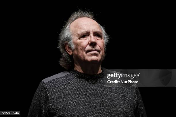 Spanish singer Joan Manuel Serrat performs during the presentation of his upcoming tour 'Mediterraneo da capo' at the Fine Arts Circle in Madrid,...